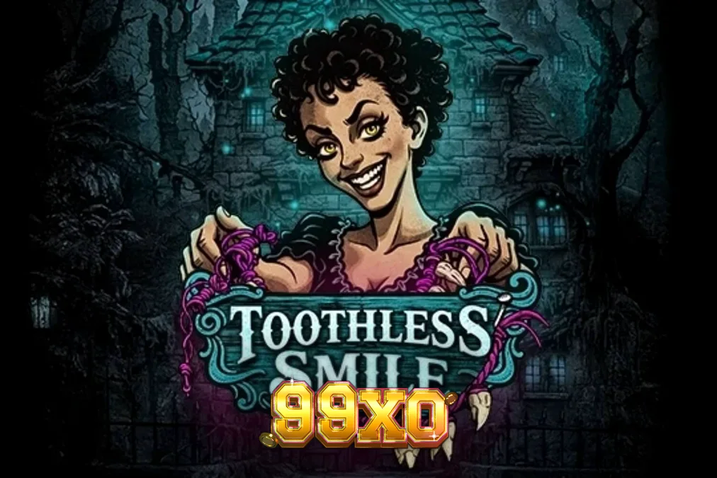 Tampilan visual slot Toothless Smile dengan tema horor dental